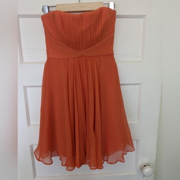 Bcbg MAX AZARIA DURAN MELON SILK COCKTAIL PROM STRAPLESS MINI DRESS SIZE… - Picture 3 of 16